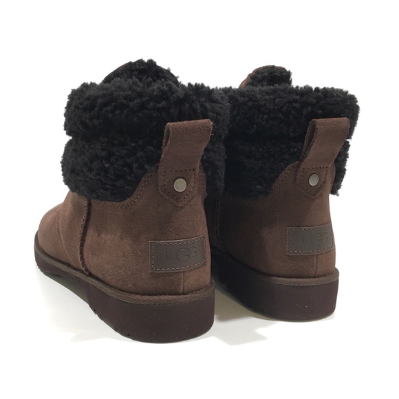 UGG ROMELY HERITAGE LACE UP BOOTS -BROWN -SUEDE / WOOL CUFF -WOMEN’S US 10 -NEW - Picture 4 of 7